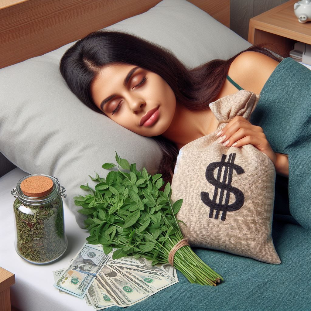 bolsita de hierbas para atraer dinero mientras duerme