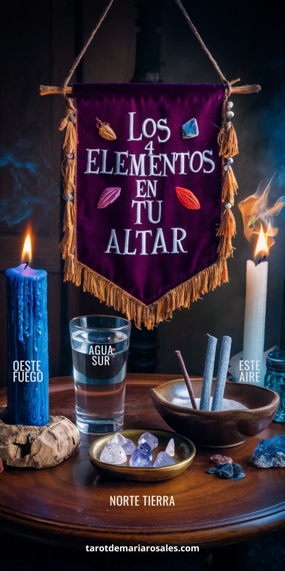 4 elementos en altar espiritual