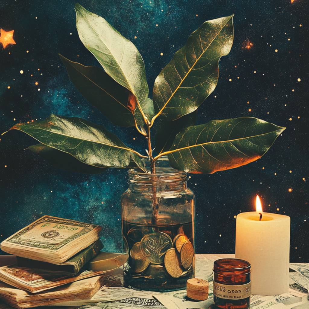 Spells for Money with bay leaves