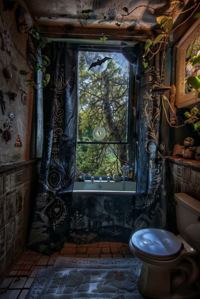 🌙 +20 Gothic Witchy Bathroom Ideas for a Dark, Elegant Look