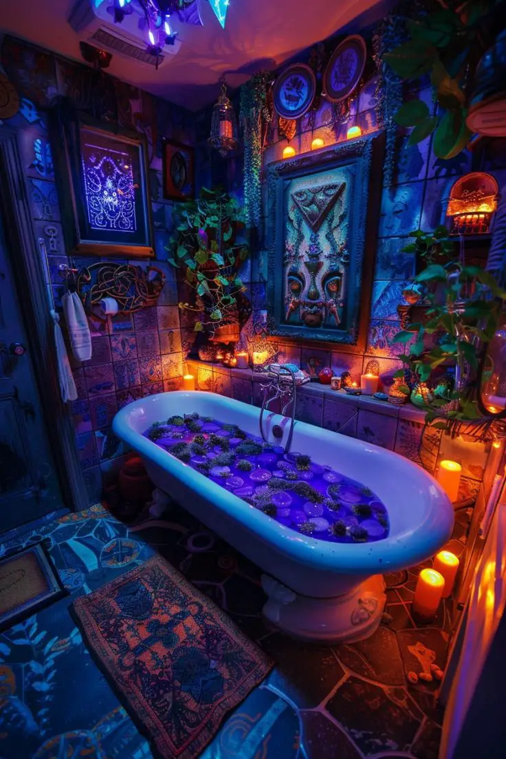 🌙 +20 Gothic Witchy Bathroom Ideas for a Dark, Elegant Look