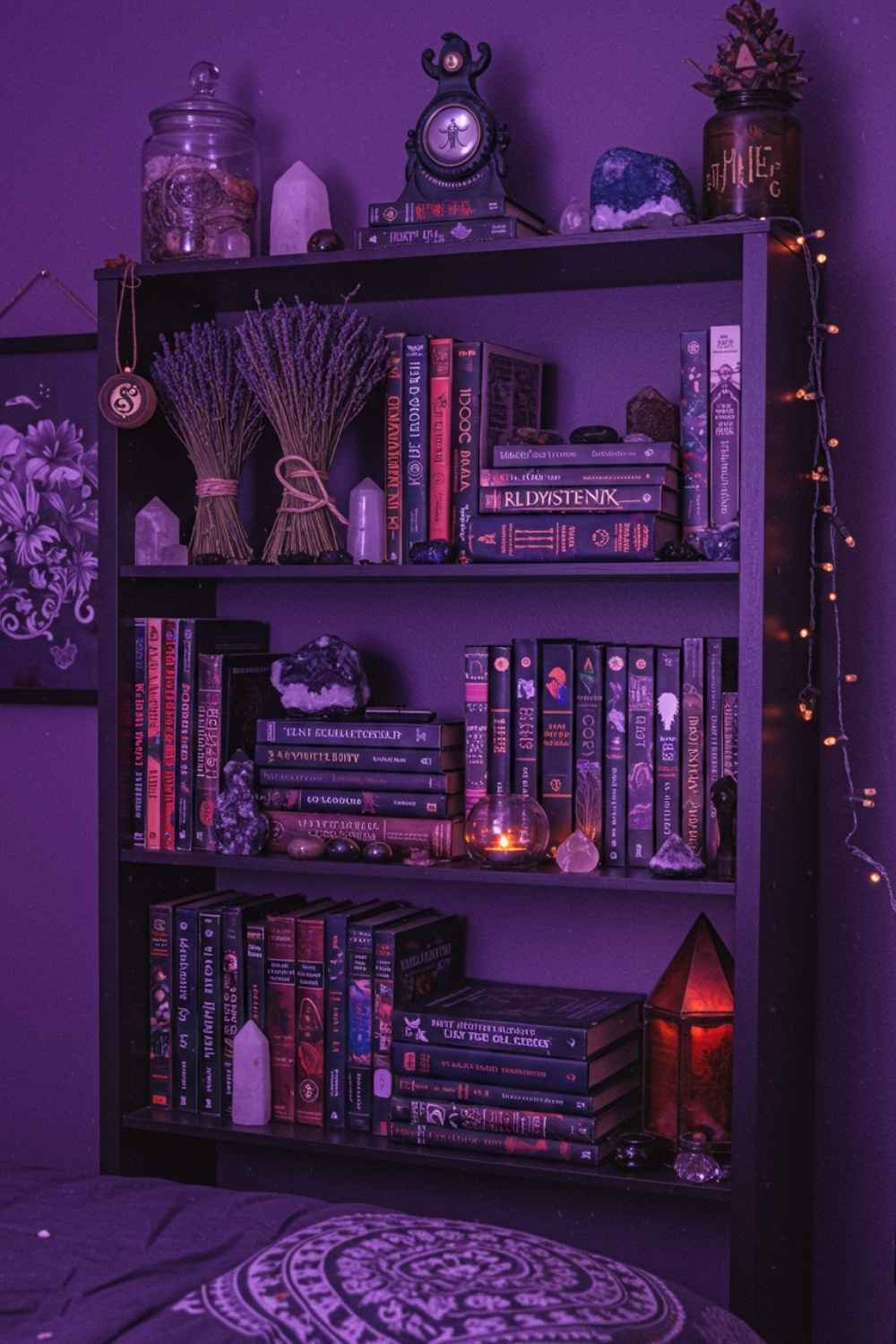 A Witch’s Bookshelf in Midnight Hues
