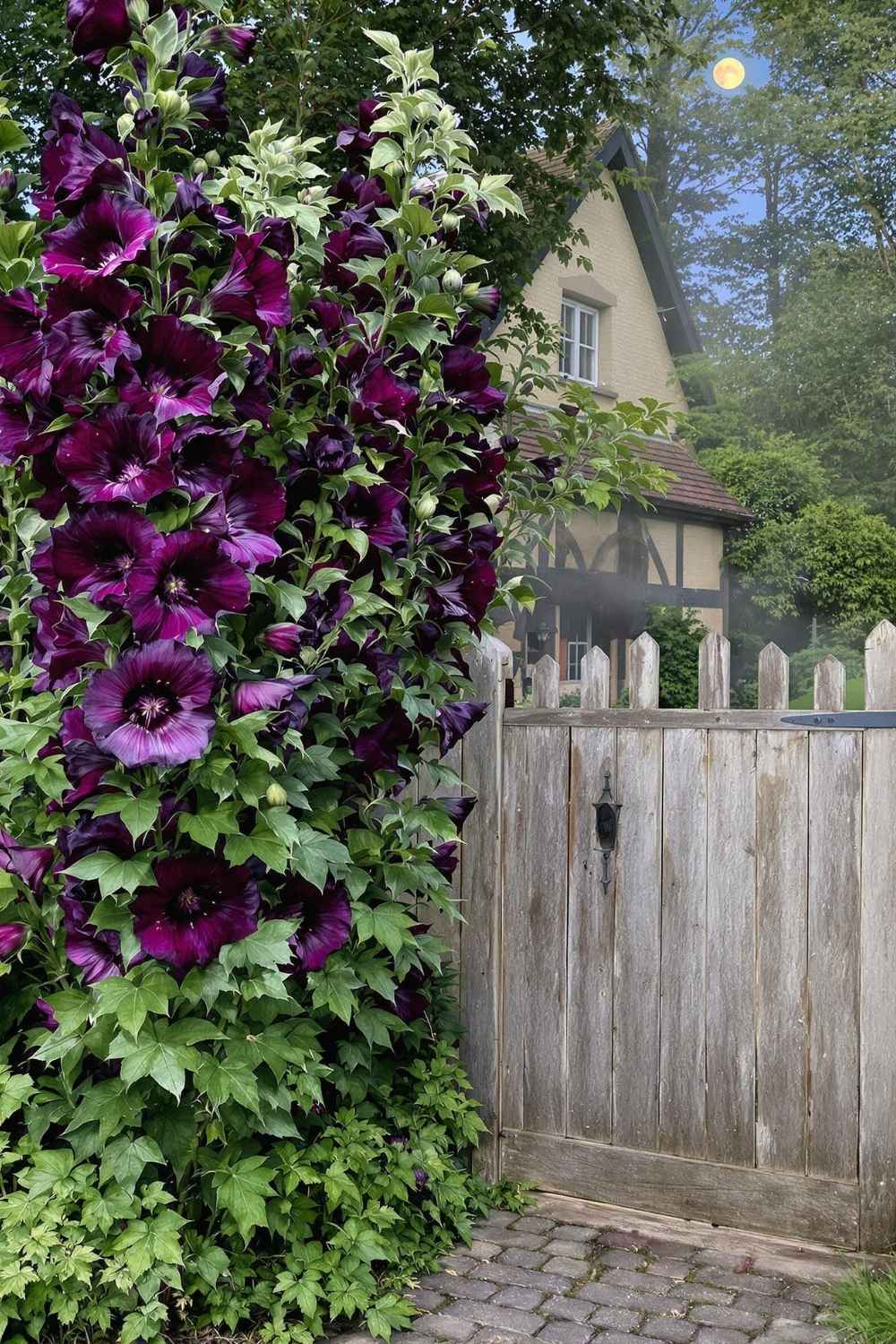 Black Hollyhock Guardians: The Watchers at the Gate