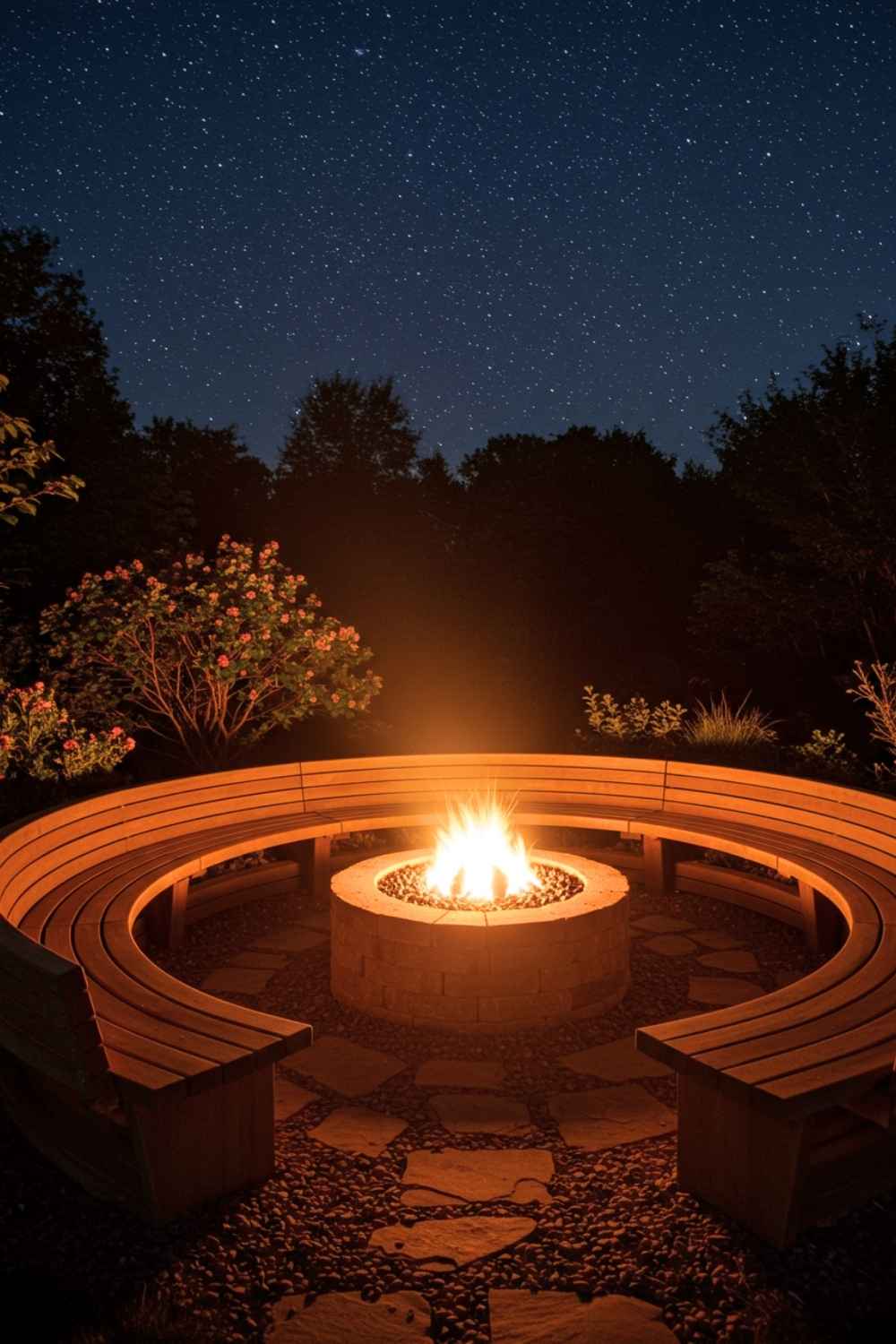 Circular Seating with Moonstone Accents