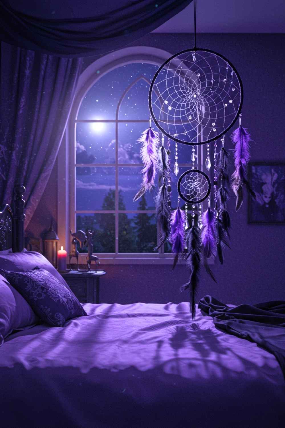 Dreamcatcher in Shades of Plum and Smoke