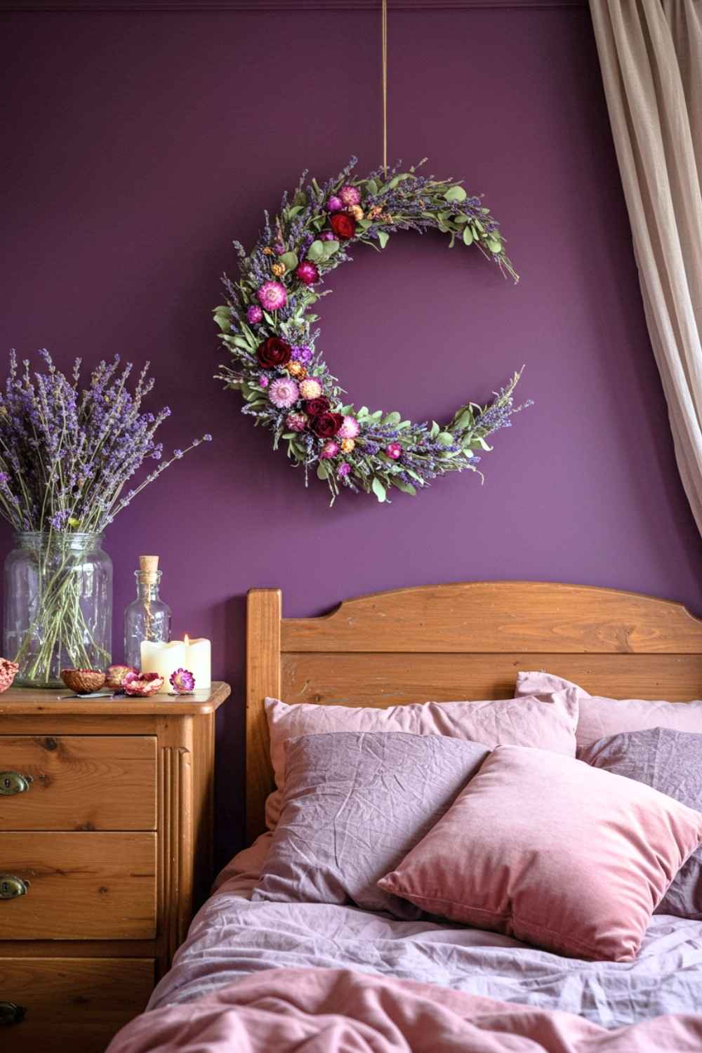 Dried Flower Moon Wreath