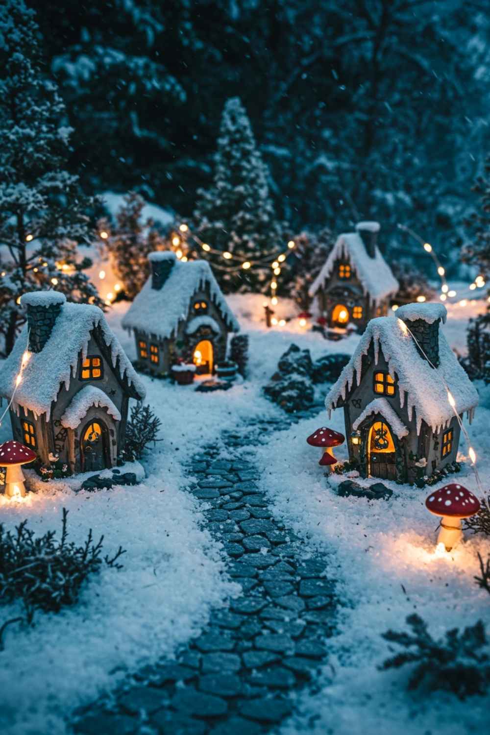 Winter Wonderland Fairy Garden Set with Accessories
